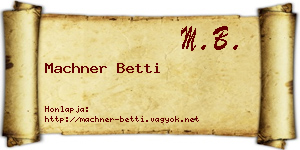Machner Betti névjegykártya